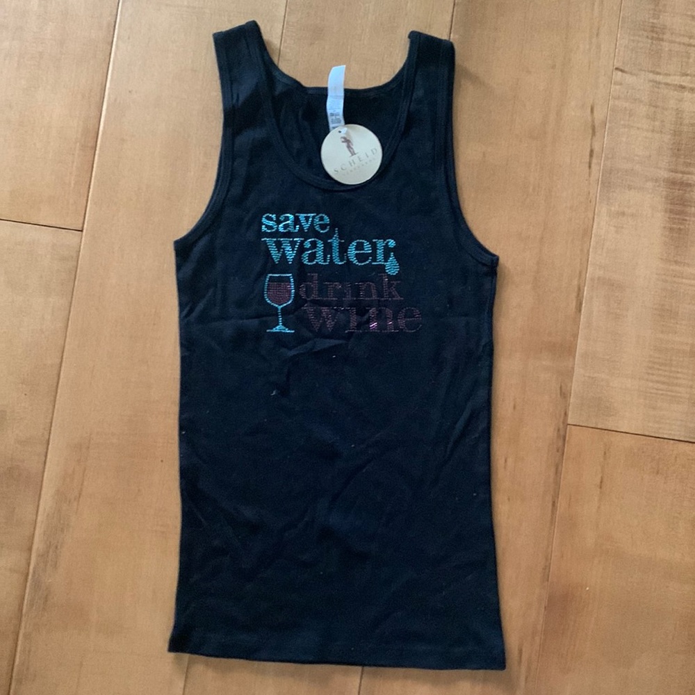 Black cotton tank top MADE in USA